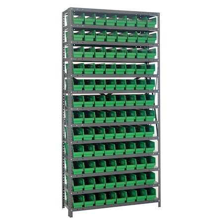 Quantum Storage Systems Steel Shelving with plastic bins 1875-103GN